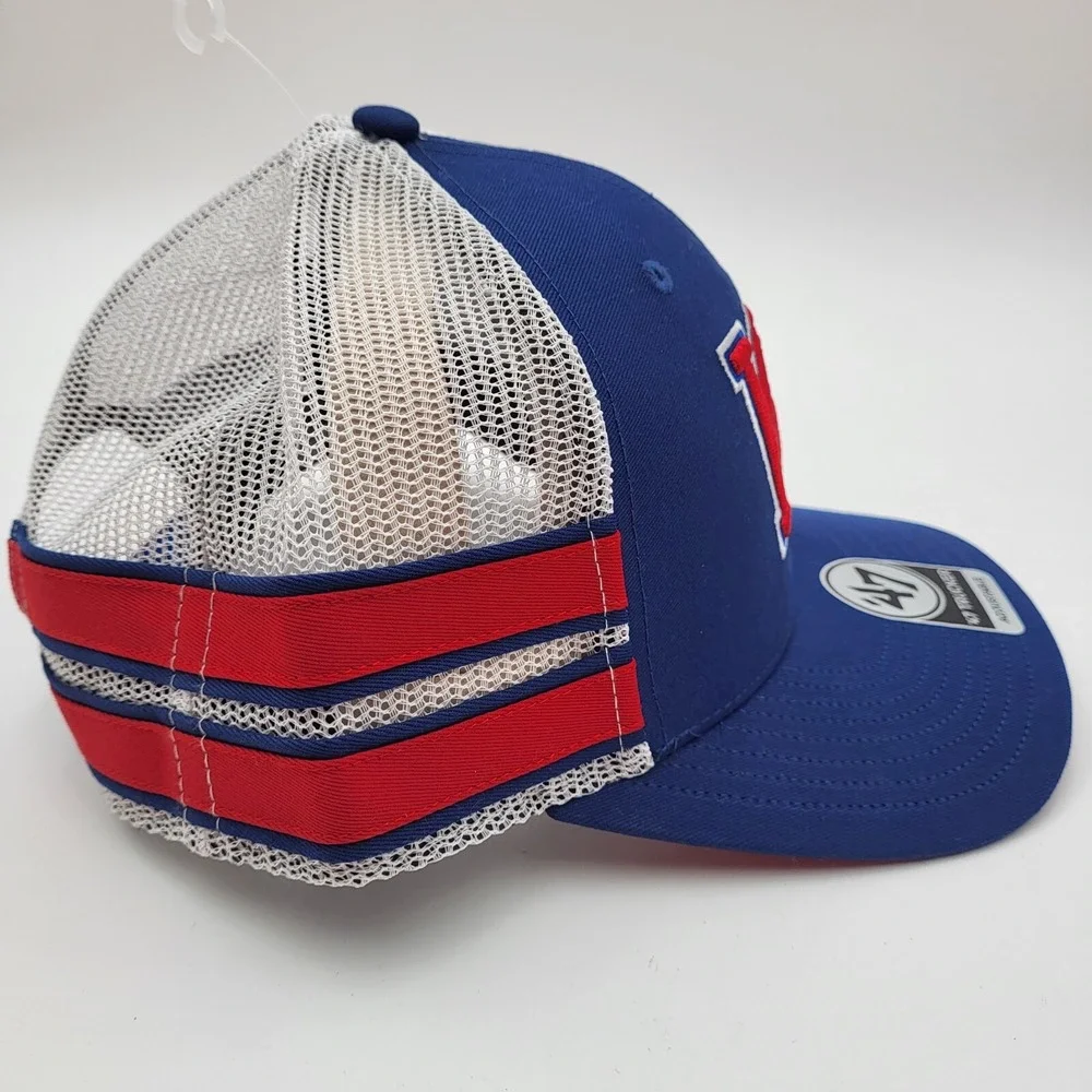 Kansas Jayhawks '47 Adjustable Straight Eight Blue Snapback Trucker Hat‎